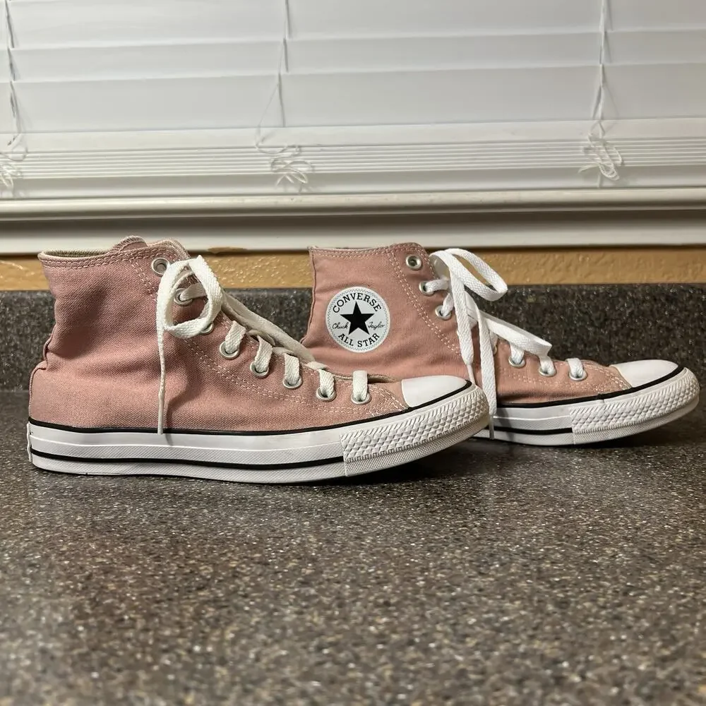 Converse All Star Hi-Top Pink/Peach Canvas Womens Sz 9.5 Sneakers Mens 7.5 Shoes